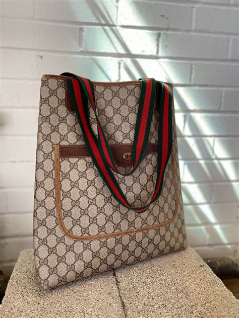 gucci canvas tote bag vintage.